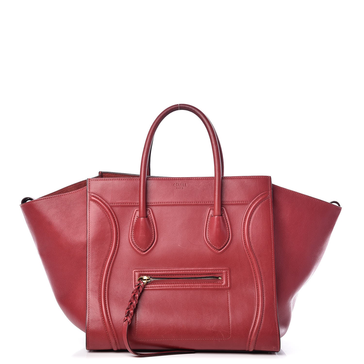 Celine Supple Calfskin Medium Phantom Luggage Red 1 of 21