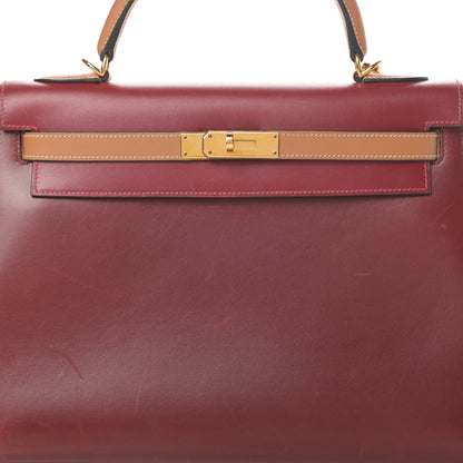Hermes Box Chamonix Kelly Bi-Color Sellier 32 Rouge H Gold 9 of 20