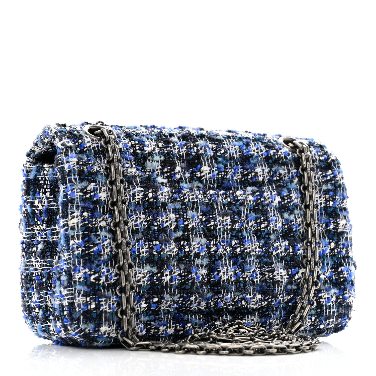 Chanel Tweed Quilted 2.55 Reissue Mini Flap Blue 3 of 11