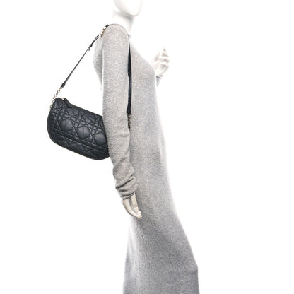 Christian Dior Lambskin Cannage Medium Dior Vibe Hobo Bag Black 2 of 11