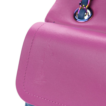 Chanel Lambskin Quilted Medium Double Flap Blue Pink 11 of 15