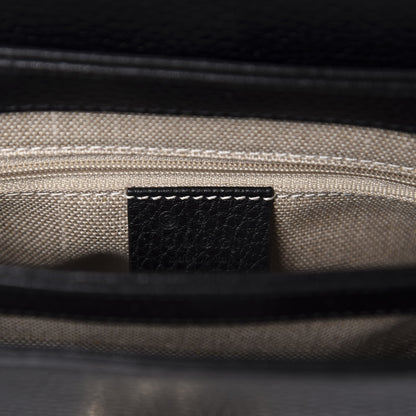 Gucci Dollar Calfskin Interlocking G Crossbody Bag Black 7 of 9