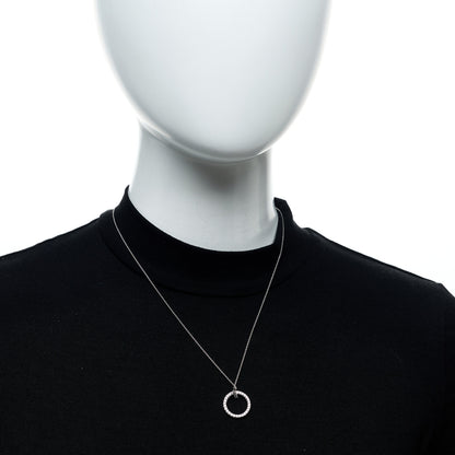 Roberto Coin 18K White Gold Diamond Circle Pendant Necklace 2 of 5