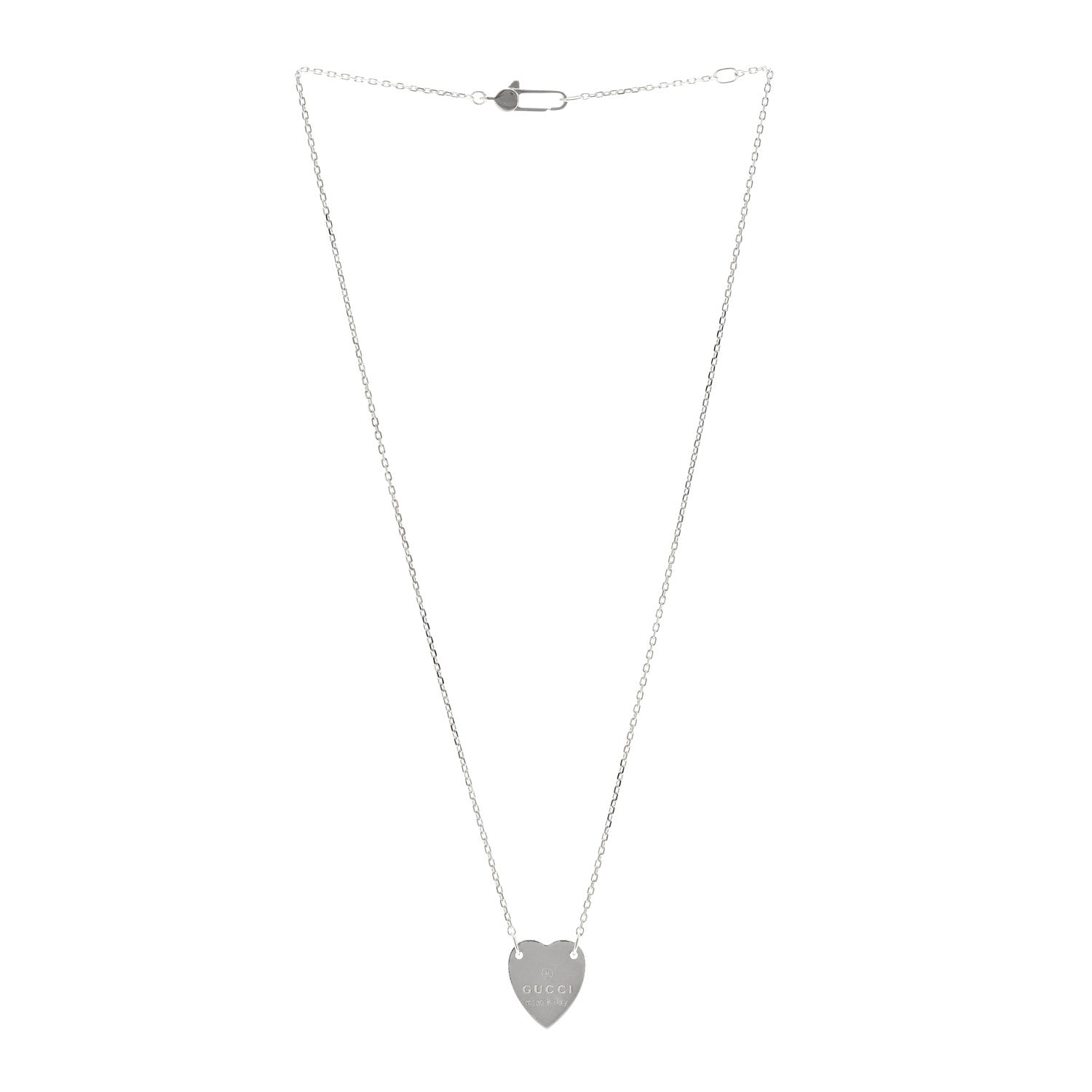 Gucci Sterling Silver Trademark Heart Pendant Necklace 3 of 5