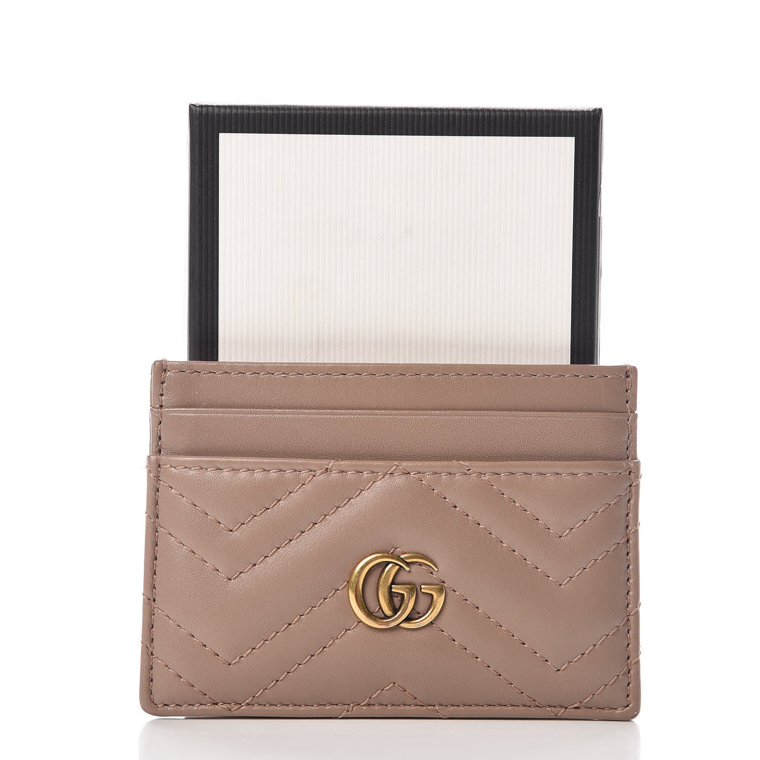Gucci Calfskin Matelasse GG Marmont Card Holder Porcelain Rose 7 of 7