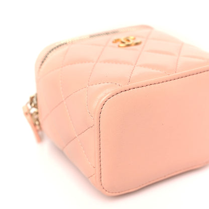 Chanel Lambskin Quilted Pearl Crush Mini Vanity Case With Chain Beige 8 of 9