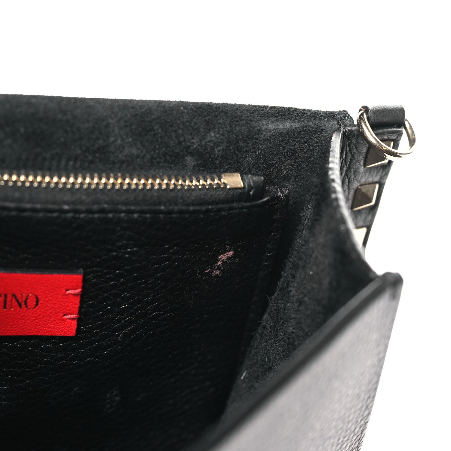 Valentino Garavani Pebbled Calfskin Rockstud Side Slip Crossbody Black 9 of 9