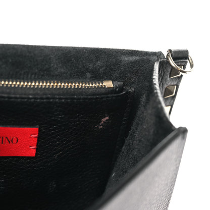 Valentino Garavani Pebbled Calfskin Rockstud Side Slip Crossbody Black 9 of 9