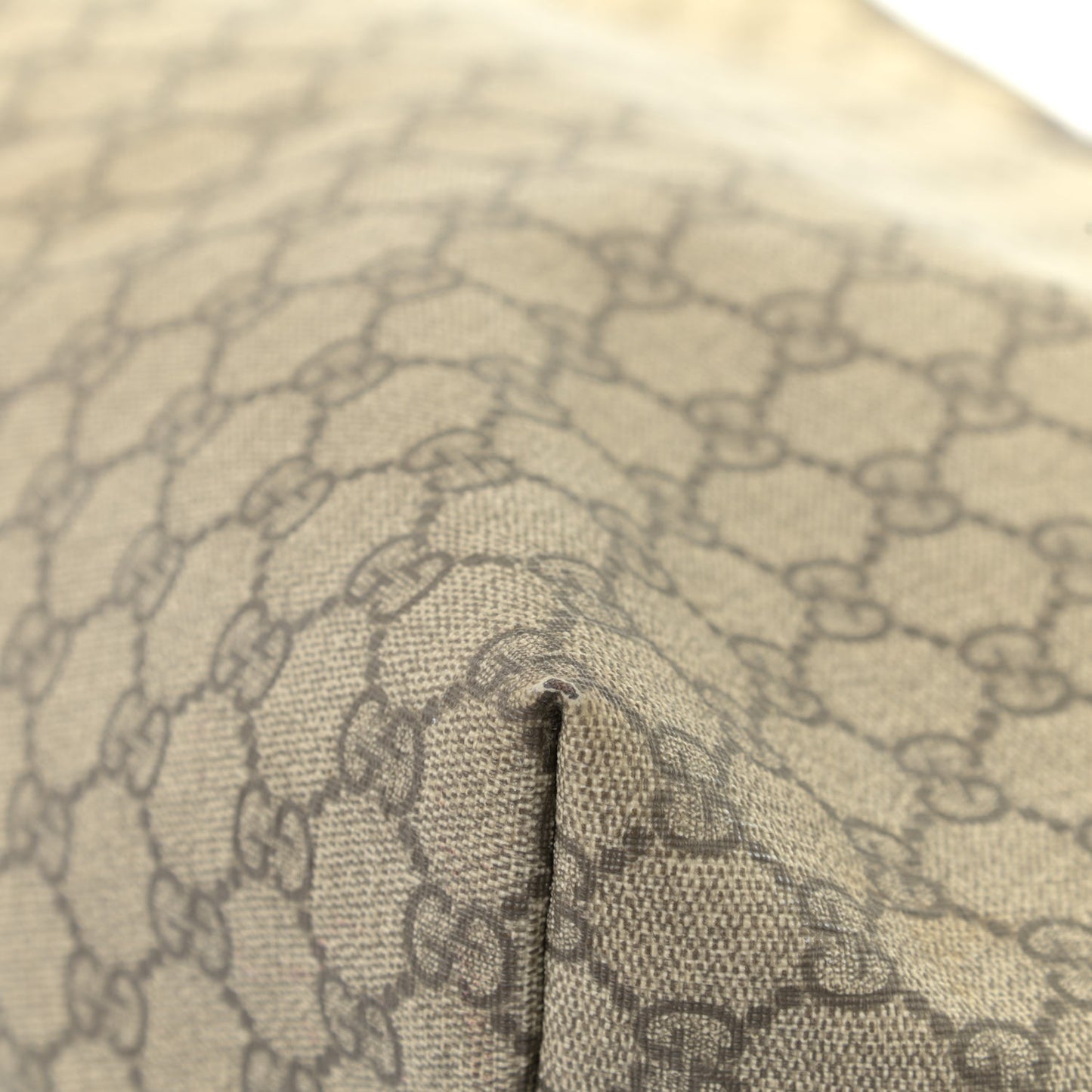 GG Supreme Monogram Large Zippered Shopping Tote Brown