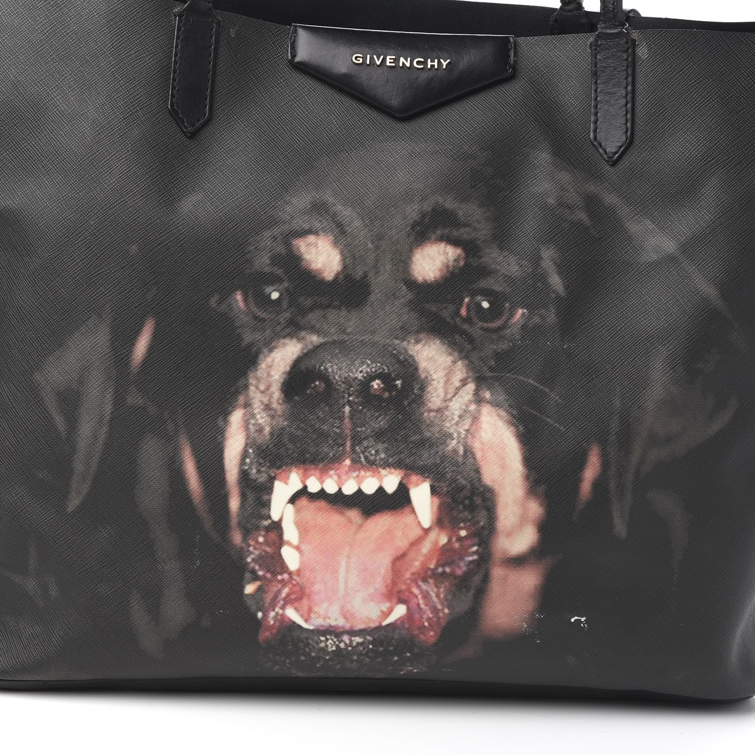 Givenchy Textured Coated Canvas Rottweiler Pint Large Antigona Tote Black 16 of 17
