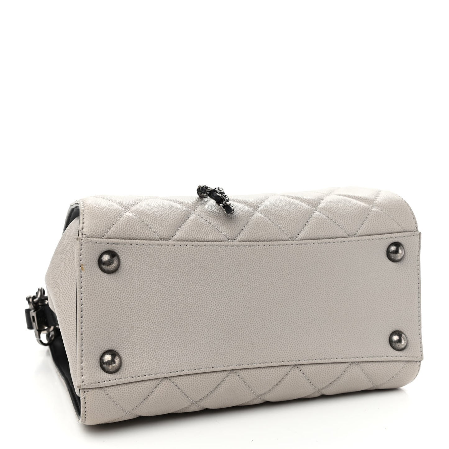 Caviar Quilted Small CC Bucket Bag Grey