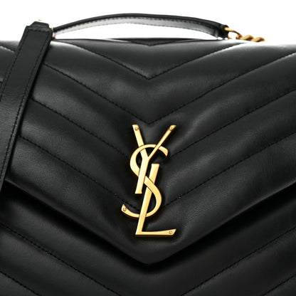 Saint Laurent Calfskin Y Quilted Monogram Medium Loulou Chain Satchel Black 8 of 10
