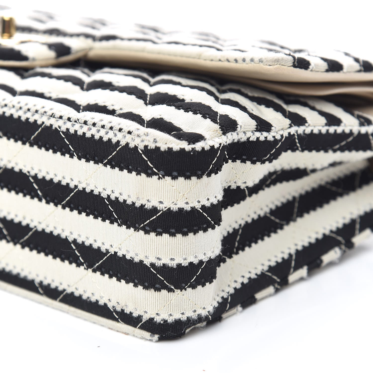 Chanel Jersey Quilted Medium Coco Sailor Flap Black White 15 of 20