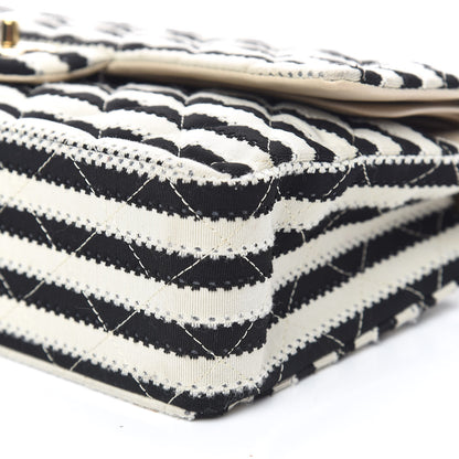 Chanel Jersey Quilted Medium Coco Sailor Flap Black White 15 of 20