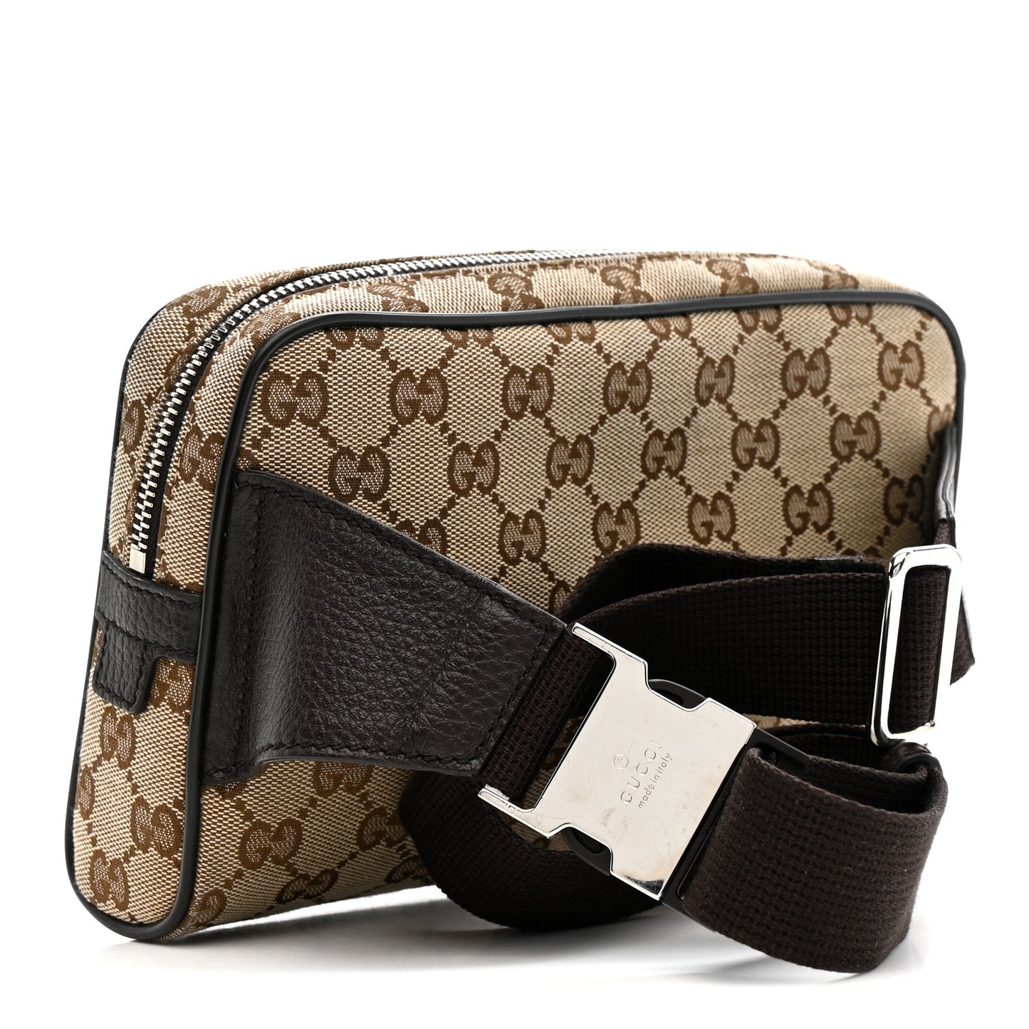 Monogram Dollar Calfskin Belt Bag Beige Ebony Testa di Moro Marrone Scuro