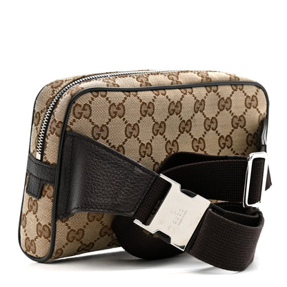 Gucci Monogram Dollar Calfskin Belt Bag Beige Ebony Testa di Moro Marrone Scuro 3 of 11