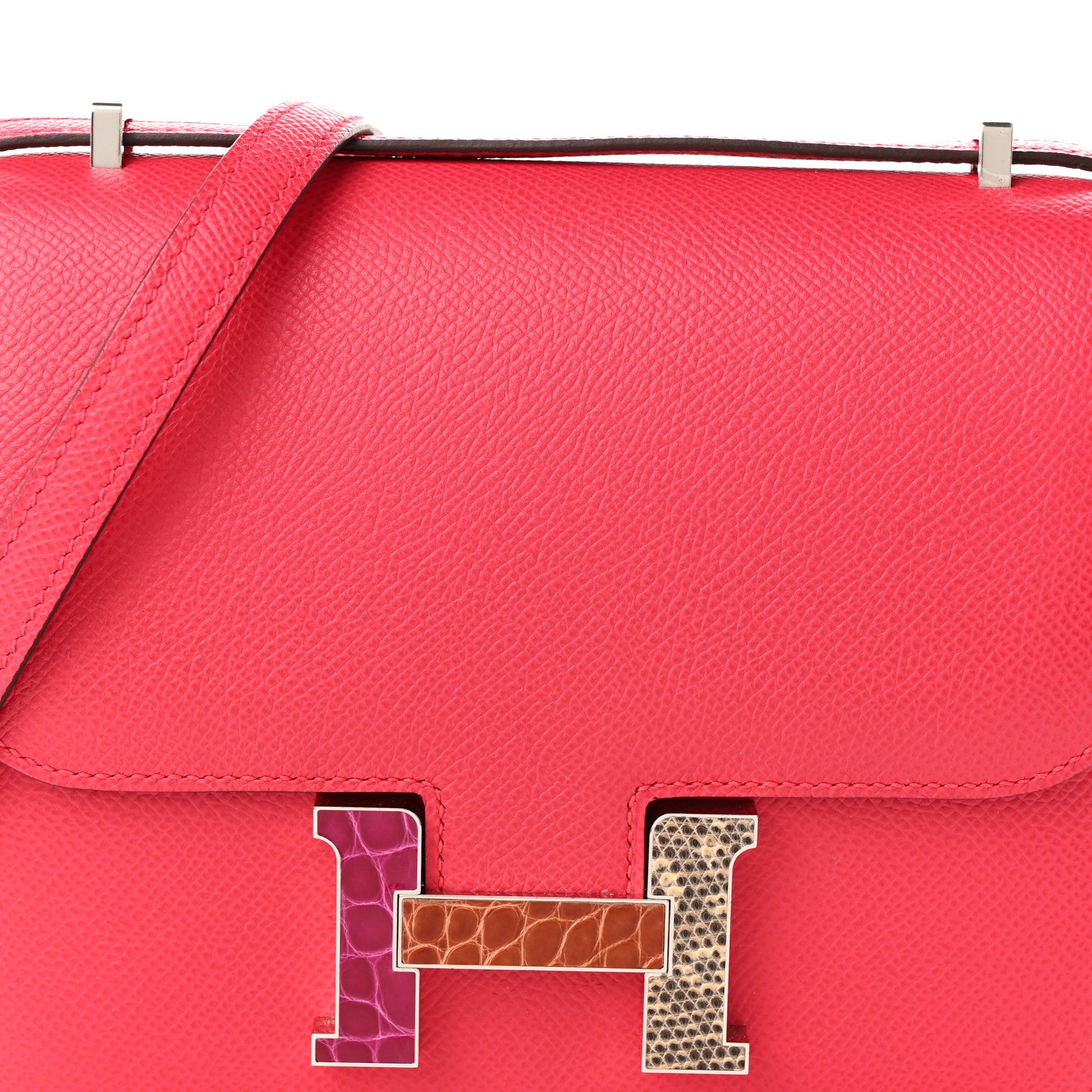 Hermes Epsom Shiny Alligator Lizard Constance 18 Rose Extreme Rose Poupre Etru 8 of 10