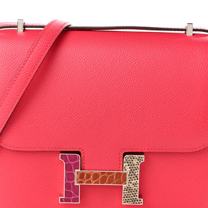 Hermes Epsom Shiny Alligator Lizard Constance 18 Rose Extreme Rose Poupre Etru 8 of 10