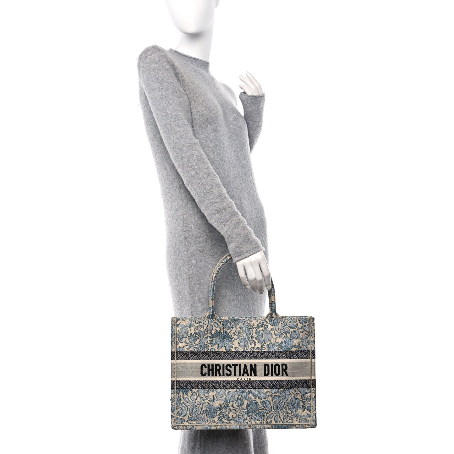 Canvas Embroidered Medium Brocart Book Tote Blue