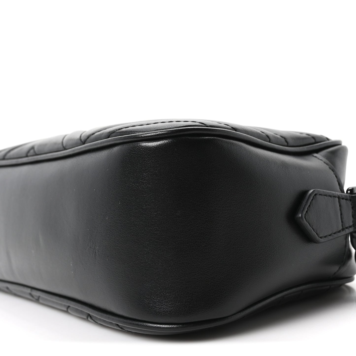 Calfskin Matelasse Monochrome Small GG Marmont Chain Shoulder Bag Black