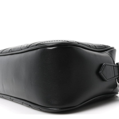 Gucci Calfskin Matelasse Monochrome Small GG Marmont Chain Shoulder Bag Black 10 of 10