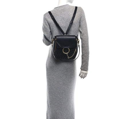 Chloe Calfskin Quilted Medium Faye Backpack Full Blue 2 of 10