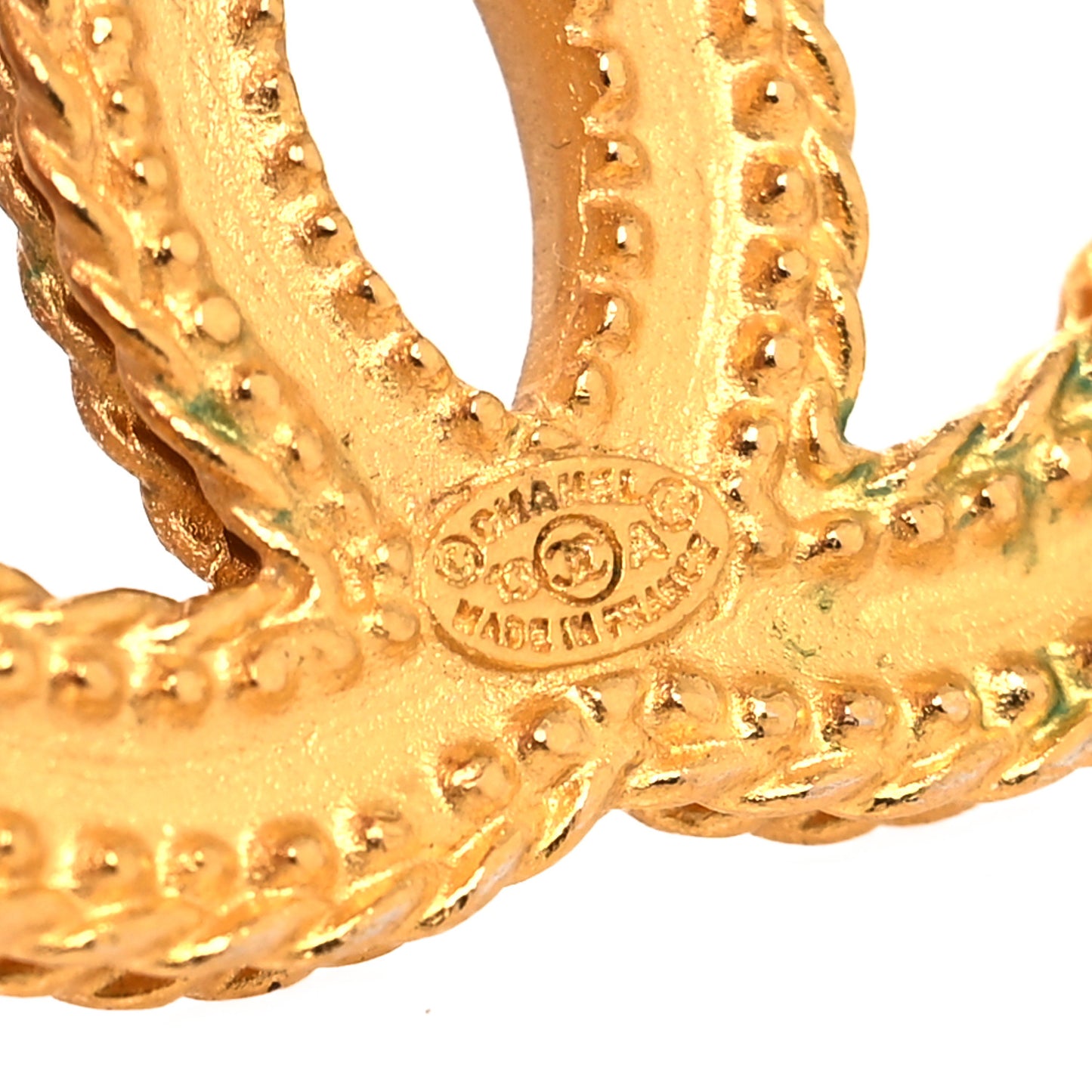 CC Drop Earrings Matte Gold