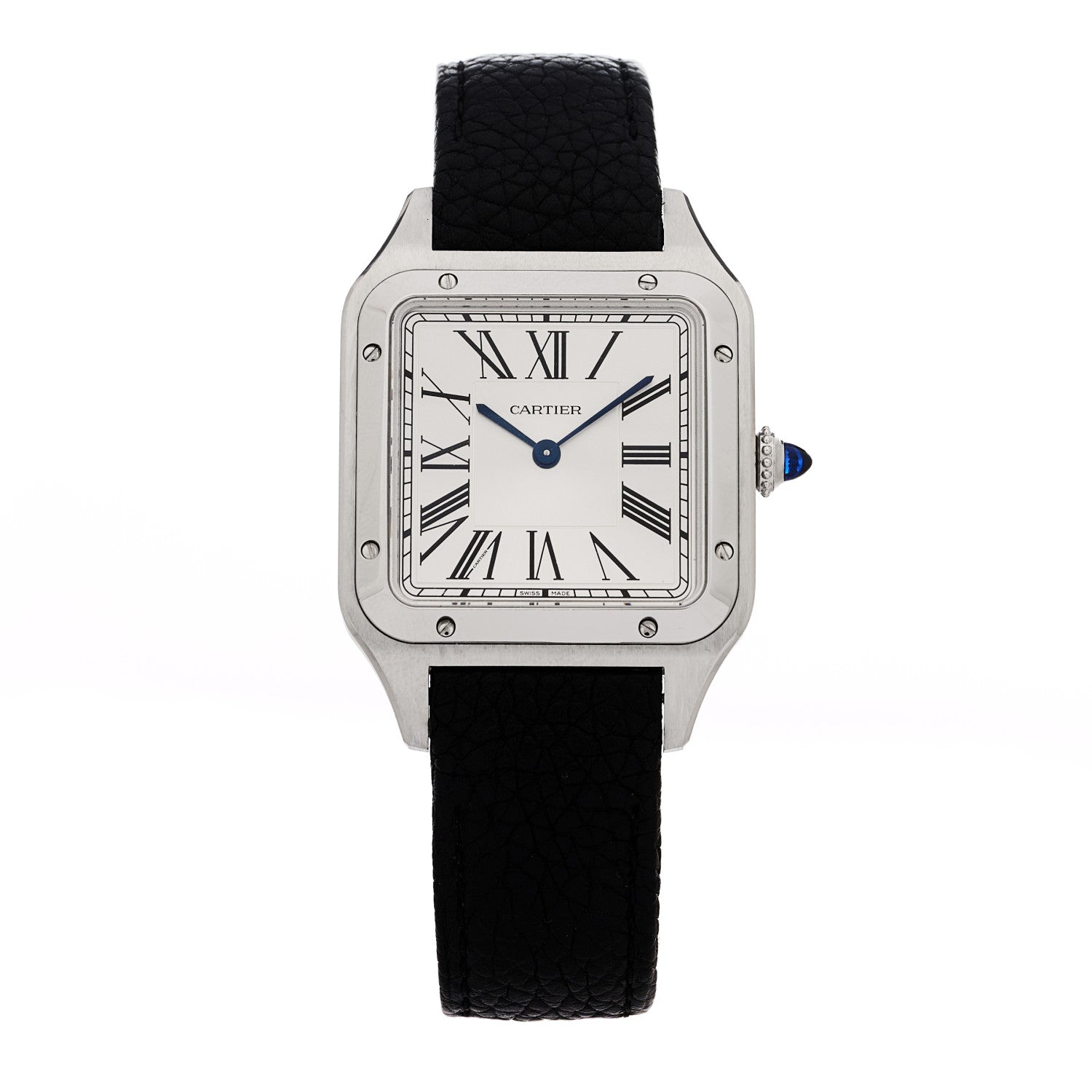 Cartier Stainless Steel Alligator 31.4mm Santos Dumont Quartz