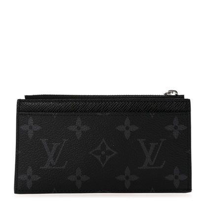 Louis Vuitton Monogram Eclipse Taiga Coin Card Holder 1 of 6