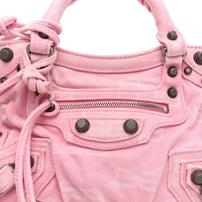 Balenciaga Denim BB Monogram Neo Cagole Handbag XS Pink 8 of 15