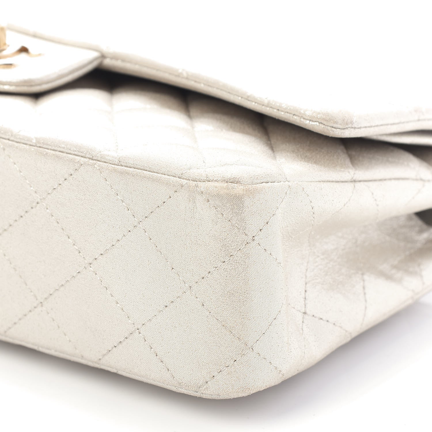 Chanel Iridescent Calfskin Quilted Medium Double Flap Silver 7 of 10