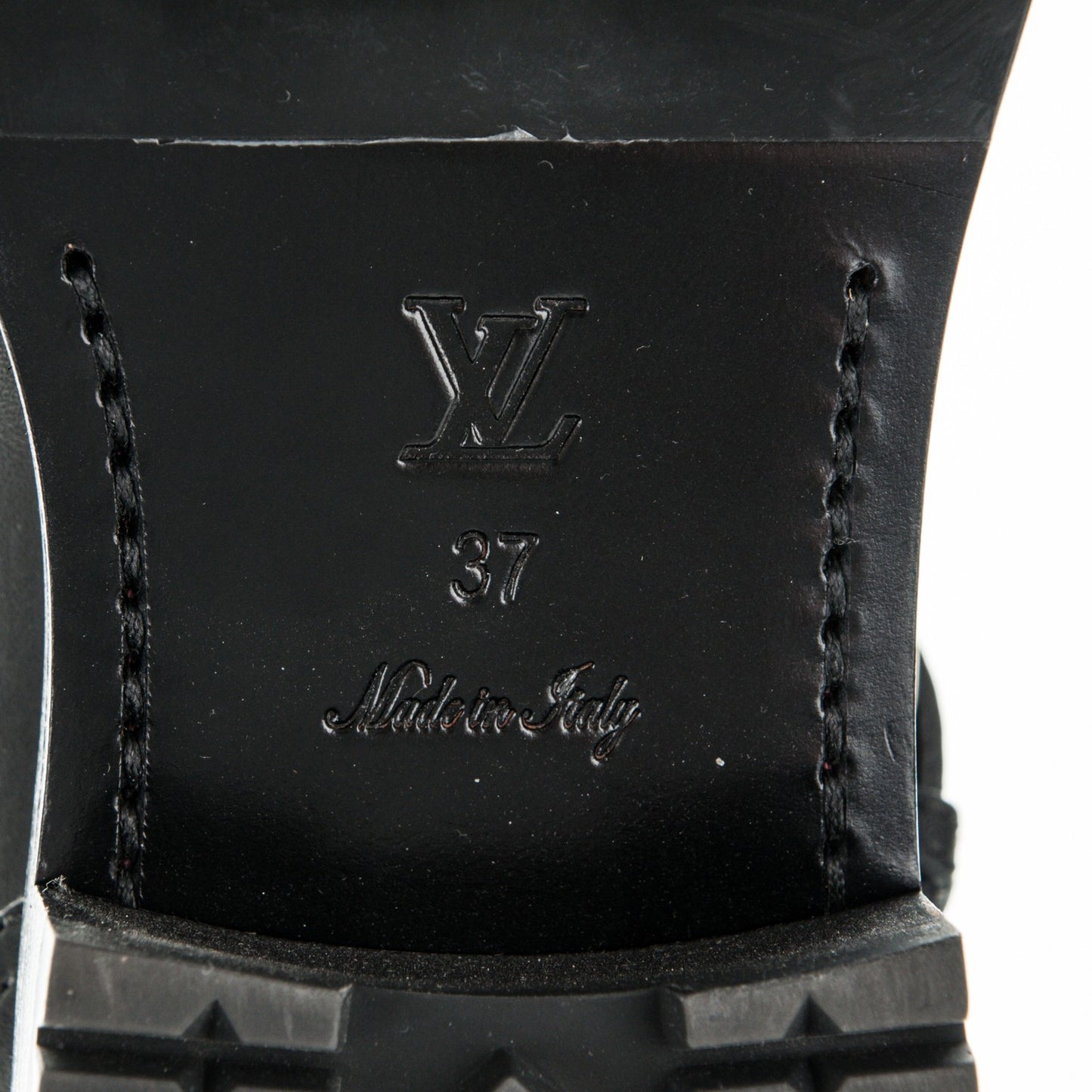 Calfskin Embossed Monogram Rebellion Half Boots 37 Black