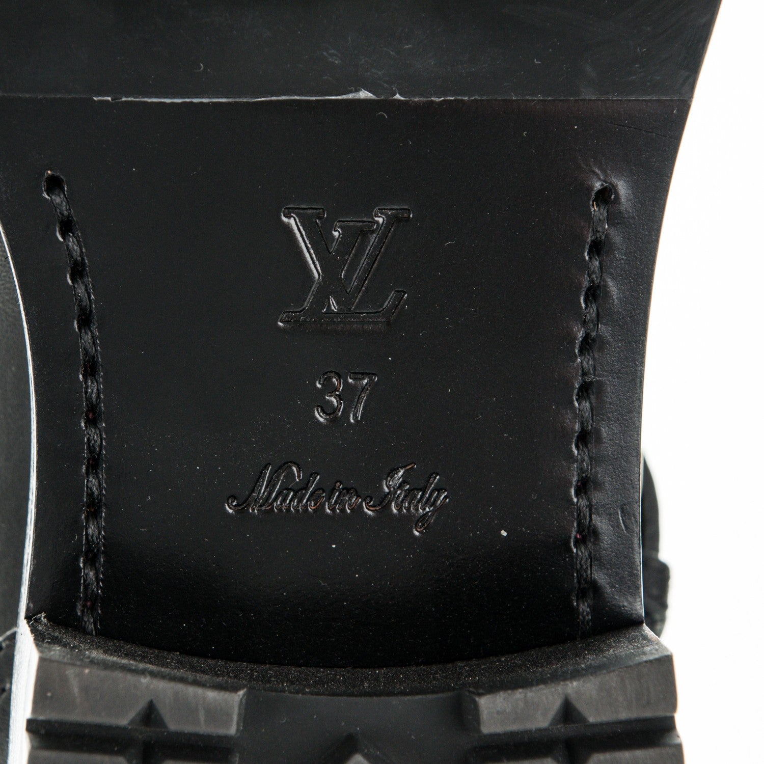 Louis Vuitton Calfskin Embossed Monogram Rebellion Half Boots 37 Black 6 of 7