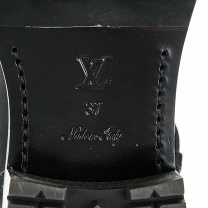 Louis Vuitton Calfskin Embossed Monogram Rebellion Half Boots 37 Black 6 of 7