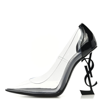 Saint Laurent Patent Calfskin PVC Opyum 110 Pump 37 Black Transparent 1 of 8