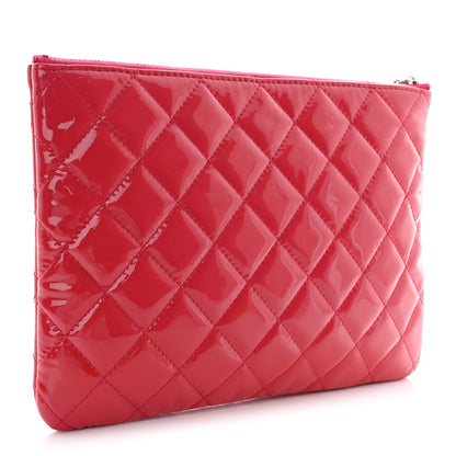Chanel Patent Calfskin Quilted Valentine Hearts Medium O Cosmetic Case Red 3 of 7
