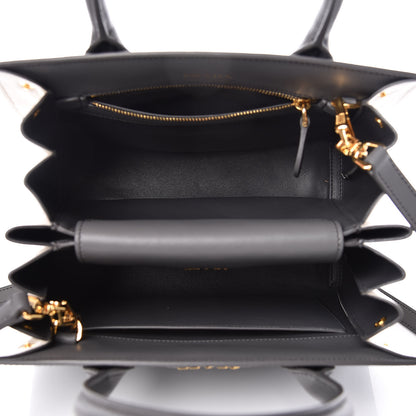 Prada Saffiano City Calfskin Small Bibliotheque Top Handle Mercurio Talco 5 of 13