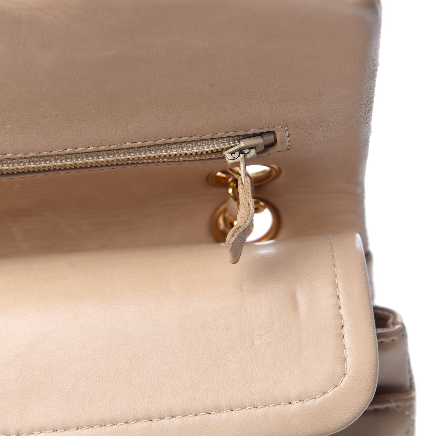 Chanel Lambskin Quilted Small Double Flap Beige 16 of 19