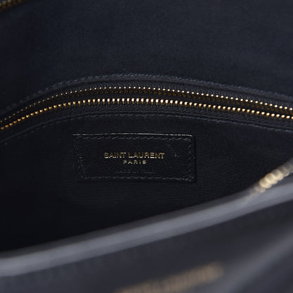 Saint Laurent Grain De Poudre Matelasse Chevron Medium Tribeca Shopping Bag Black 7 of 10