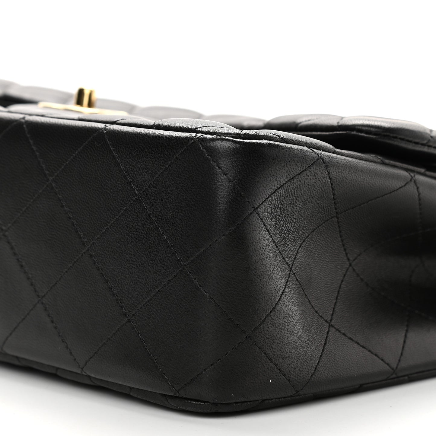Lambskin Quilted Jumbo Double Flap Black