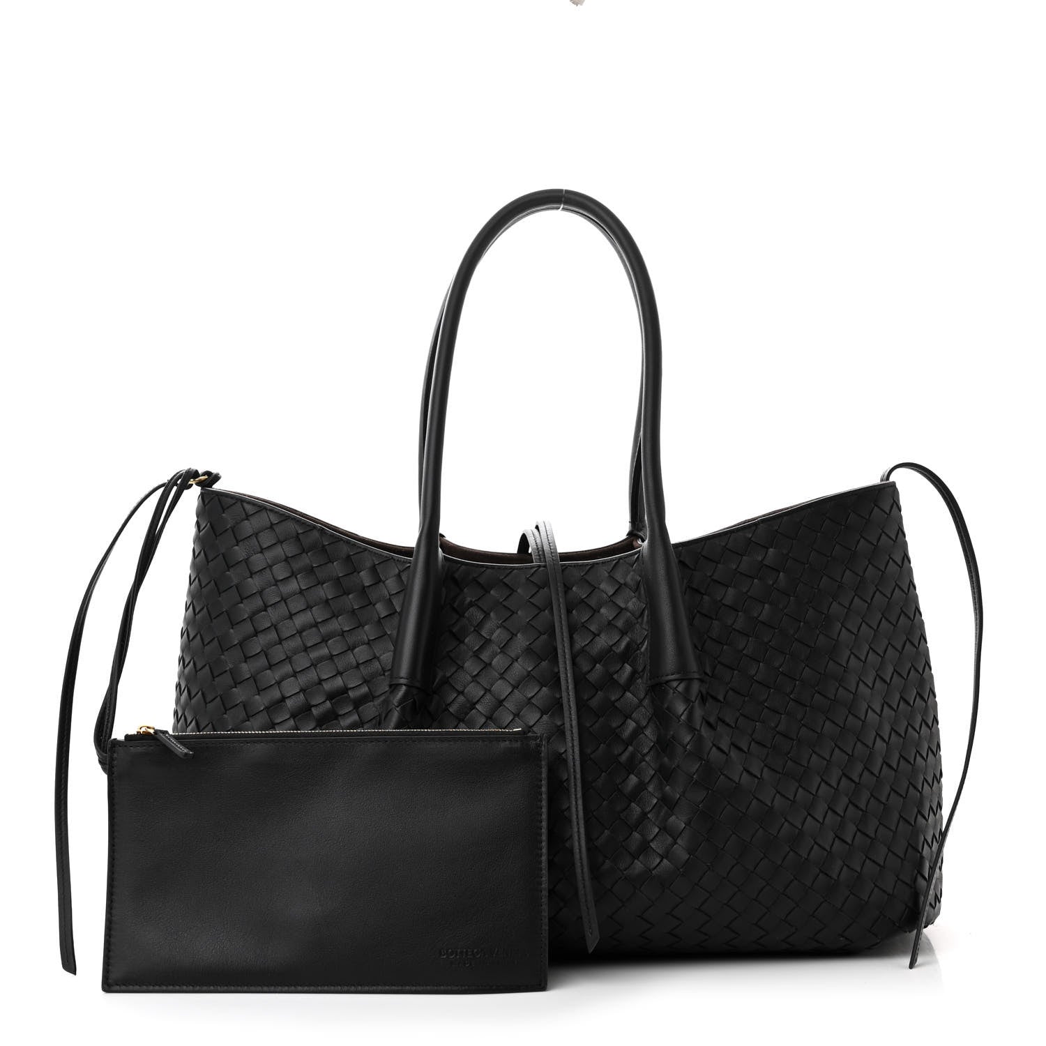 Bottega Veneta Calfskin Intrecciato Pinacoteca Reversible Tote Black Fondant 3 of 10