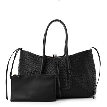 Bottega Veneta Calfskin Intrecciato Pinacoteca Reversible Tote Black Fondant 3 of 10