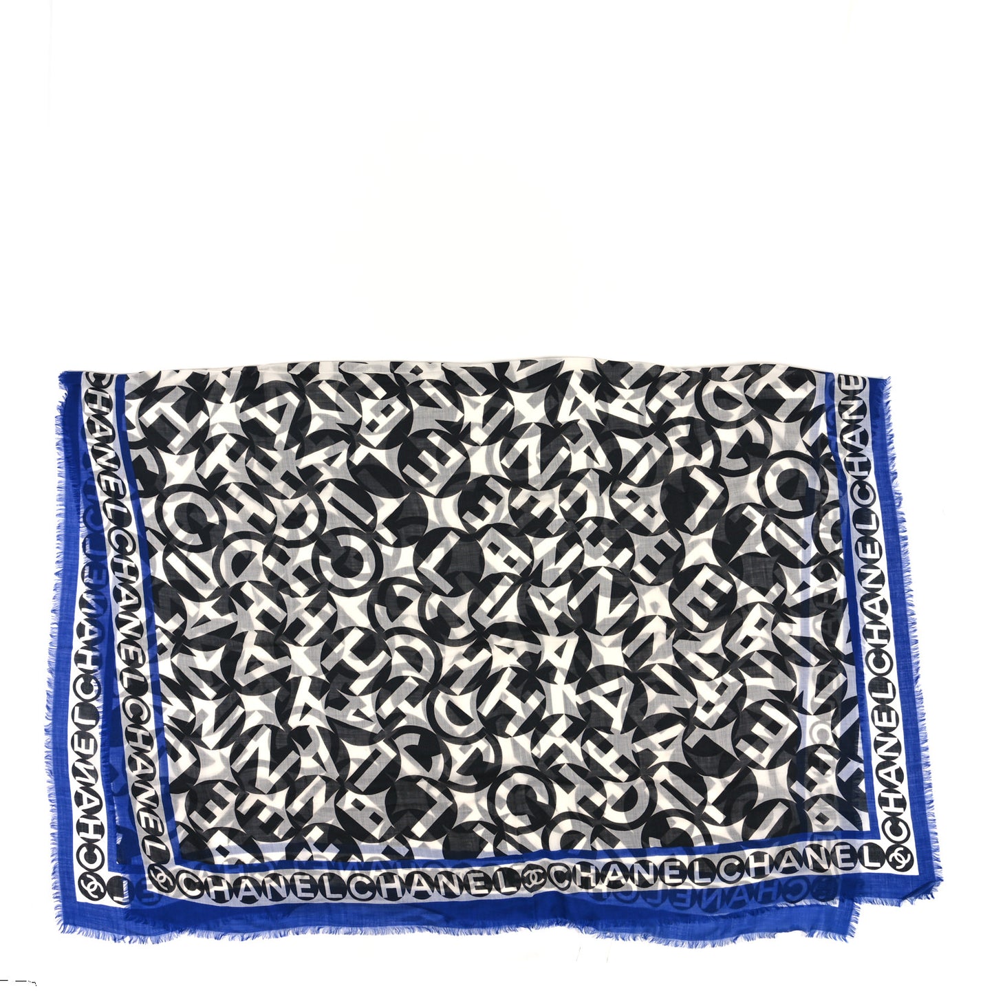 Cashmere CC Logo Scarf Blue Black White