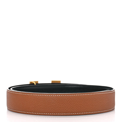 Hermes Box Togo 32mm H Belt 80 Black Gold 2 of 6