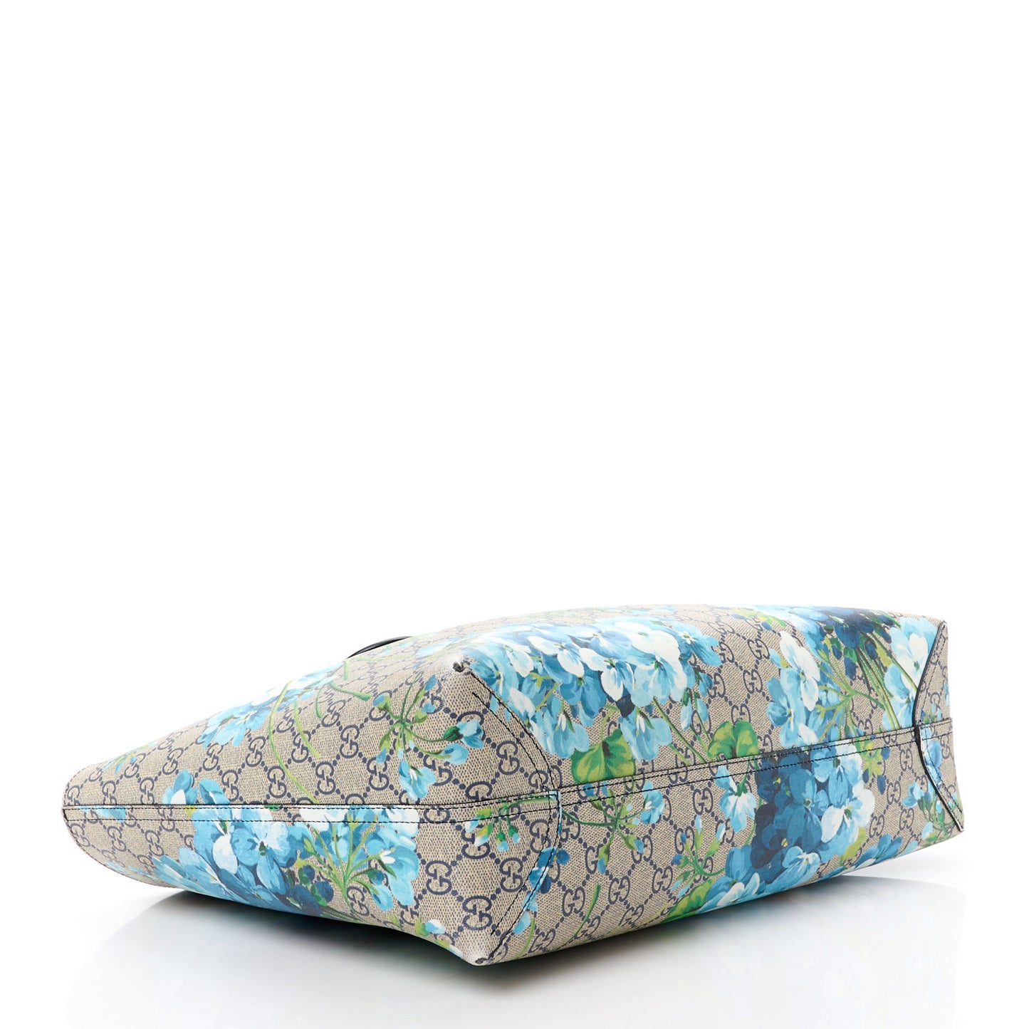 GG Supreme Monogram Blooms Medium Reversible Tote Beige Blue Navy