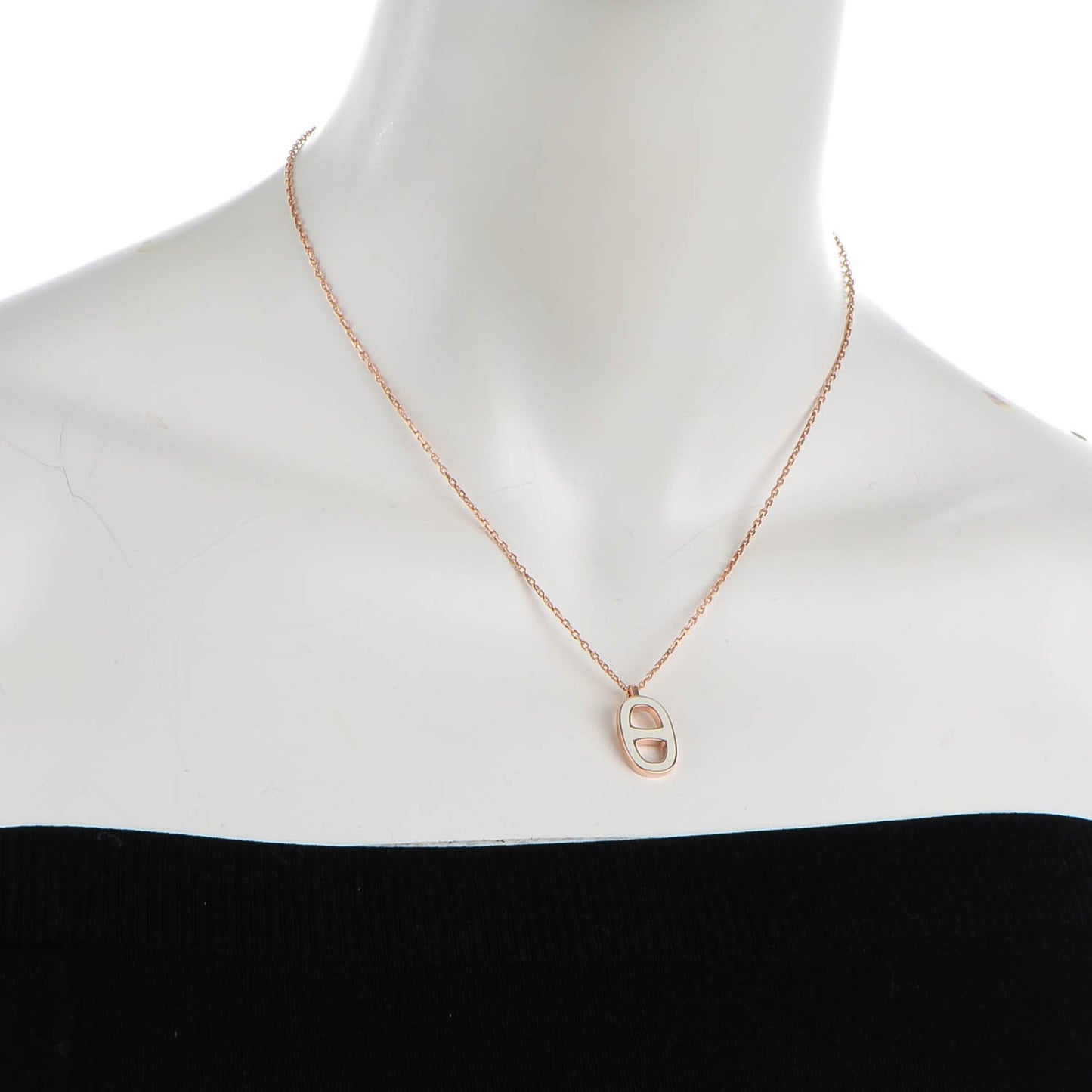 Laquered Iliade Pendant Necklace Ecru