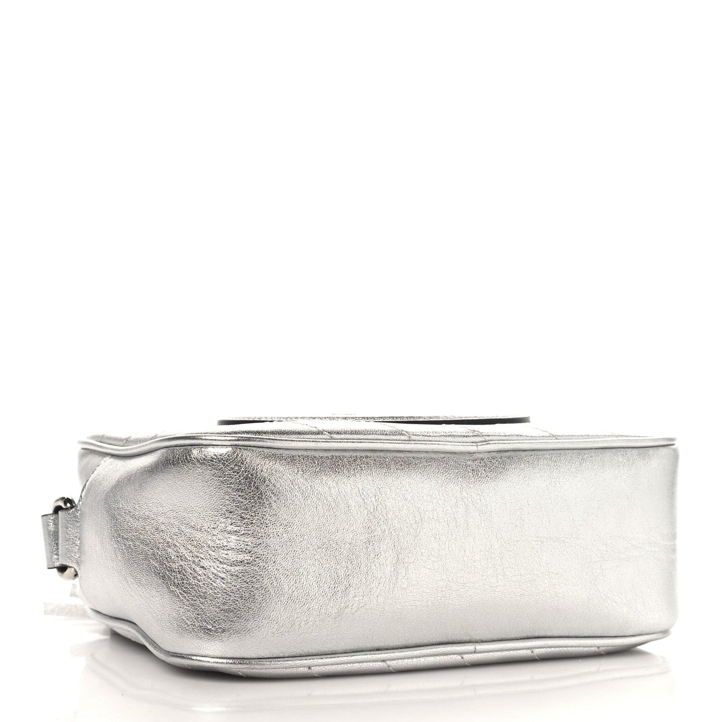 Metallic Sakai Be Green Calfskin Diagonal Stitched Small Blondie Shoulder Bag Silver