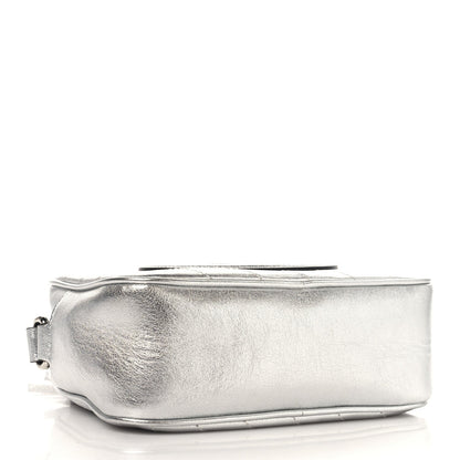 Gucci Metallic Sakai Be Green Calfskin Diagonal Stitched Small Blondie Shoulder Bag Silver 4 of 11