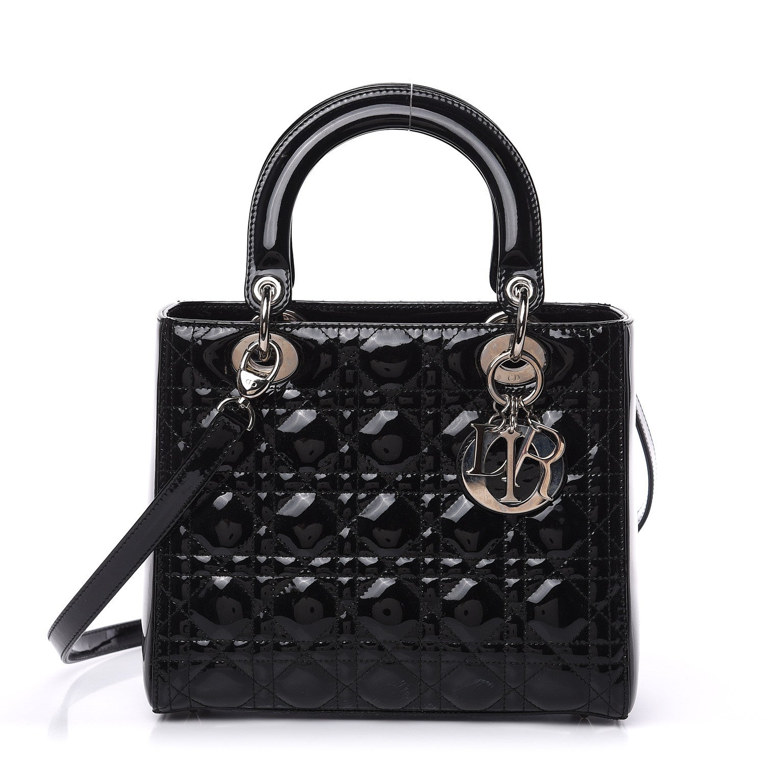 Christian Dior Patent Cannage Medium Lady Dior Black 1 of 11