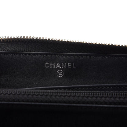 Chanel Patent Chevron Zip Around Wallet Black 6 of 10